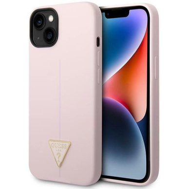 Guess Silikoninis Triangle Dėklas skirtas iPhone 14 6.1&quot; - Violetinis