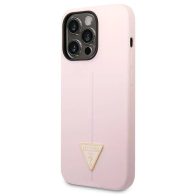 Guess Silikoninis Triangle iPhone 14 Pro 6.1" Dėklas - Violetinis 1 Guess Silikoninis Triangle iPhone 14 Pro 6.1" Dėklas - Violetinis 1