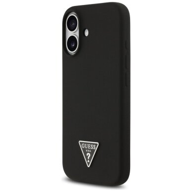 iPhone 17 Guess Silicone Triangle Logo MagSafe dėklas – juodas 1 iPhone 17 Guess Silicone Triangle Logo MagSafe dėklas – juodas 1
