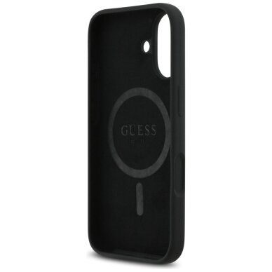 iPhone 17 Guess Silicone Triangle Logo MagSafe dėklas – juodas 6