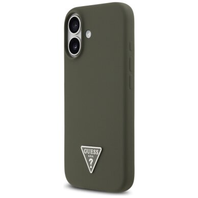 iPhone 17 Guess Silicone Triangle Logo MagSafe dėklas – žalias 1 iPhone 17 Guess Silicone Triangle Logo MagSafe dėklas – žalias 1