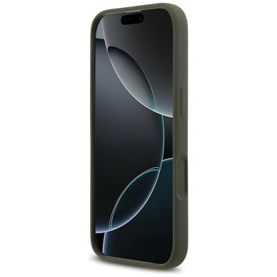 iPhone 17 Guess Silicone Triangle Logo MagSafe dėklas – žalias 4