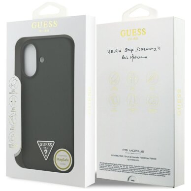 iPhone 17 Guess Silicone Triangle Logo MagSafe dėklas – žalias 7