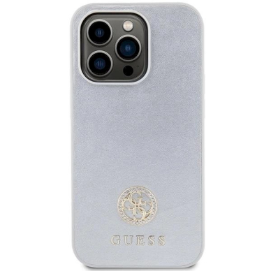 Originalus Guess dėklas Strass Metal LogoiPhone 15 Pro - silver 2 Originalus Guess dėklas Strass Metal LogoiPhone 15 Pro - silver 2