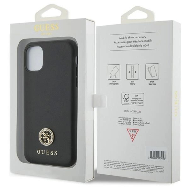 Guess Strass Metal Logo iPhone 11 / Xr 6.1&quot; Dėklas - Juodas 7