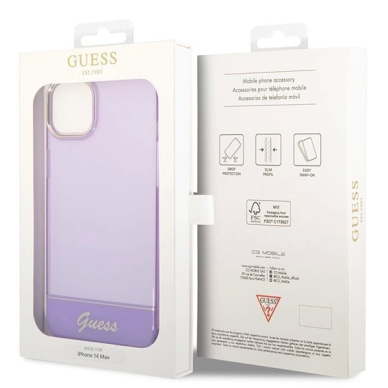 Guess Translucent iPhone 14 6.1" Dėklas - Violetinis 7