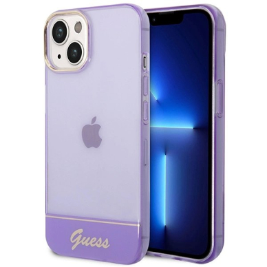 Guess Translucent iPhone 14 6.1" Dėklas - Violetinis Guess Translucent iPhone 14 6.1" Dėklas - Violetinis