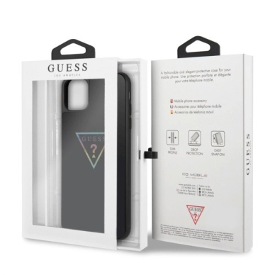 Guess Triangle Glitter iPhone 11 Pro Max Dėklas - Juodas 6