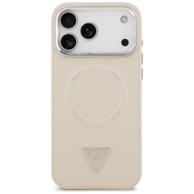 iPhone 17 Pro Guess Triangle Logo MagSafe dėklas – smėlio spalvos 2 iPhone 17 Pro Guess Triangle Logo MagSafe dėklas – smėlio spalvos 2