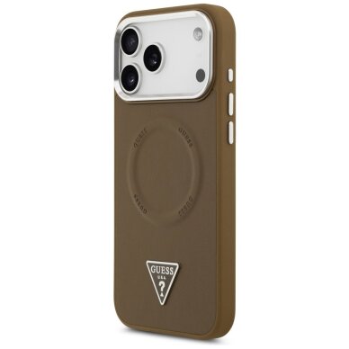 iPhone 17 Pro Guess Triangle Logo MagSafe dėklas – rudas 1