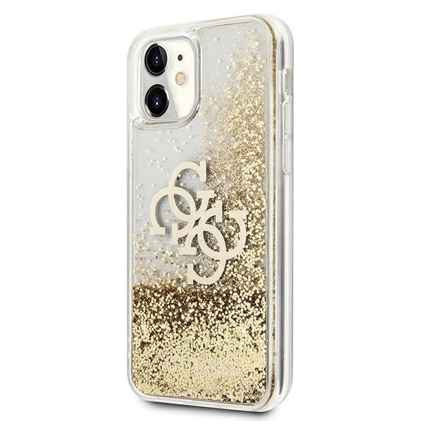 Guess 4G Big Liquid Glitter Dėklas skirtas iPhone 11 6.1" / Xr - Auksinis 1