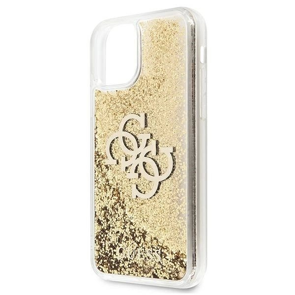 Guess 4G Big Liquid Glitter Dėklas skirtas iPhone 11 6.1" / Xr - Auksinis 2 Guess 4G Big Liquid Glitter Dėklas skirtas iPhone 11 6.1" / Xr - Auksinis 2