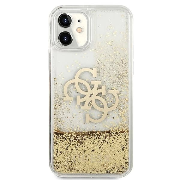 Guess 4G Big Liquid Glitter Dėklas skirtas iPhone 11 6.1" / Xr - Auksinis 4
