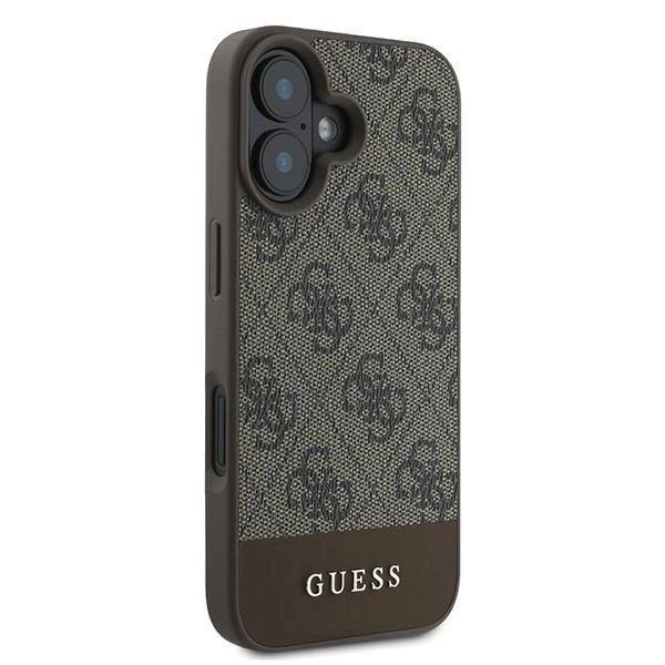 Guess 4G Bottom Stripe Dėklas skirtas iPhone 16 Plus 6.7" - Rudas 3 Guess 4G Bottom Stripe Dėklas skirtas iPhone 16 Plus 6.7" - Rudas 3