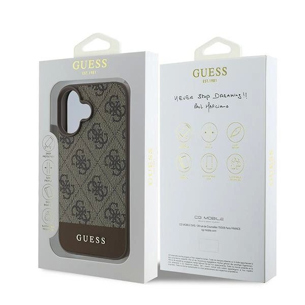 Guess 4G Bottom Stripe Dėklas skirtas iPhone 16 Plus 6.7" - Rudas 7 Guess 4G Bottom Stripe Dėklas skirtas iPhone 16 Plus 6.7" - Rudas 7