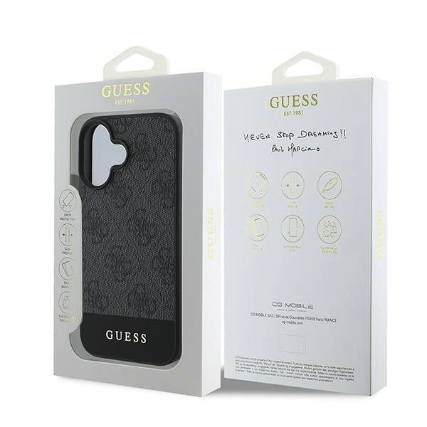 Guess 4G Bottom Stripe Dėklas skirtas iPhone 16 Plus 6.7&quot; - Pilkas 7