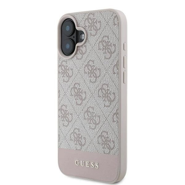 Guess 4G Bottom Stripe Dėklas skirtas iPhone 16 Plus 6.7&quot; - Rožinis 1