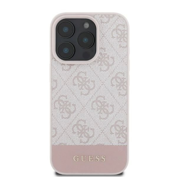Guess 4G Bottom Stripe iPhone 16 Pro dėklas - rožinis 3 Guess 4G Bottom Stripe iPhone 16 Pro dėklas - rožinis 3