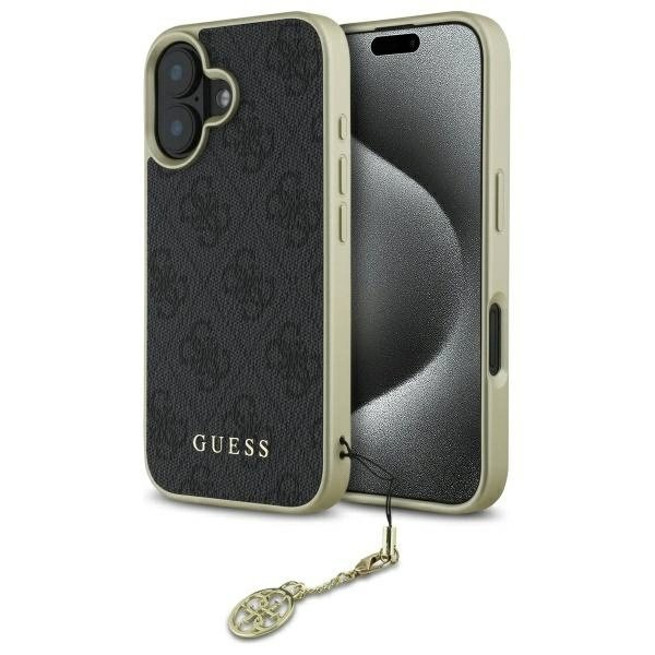 Dėklas Guess 4G Charms Collection iPhone 16 - Juodas Dėklas Guess 4G Charms Collection iPhone 16 - Juodas