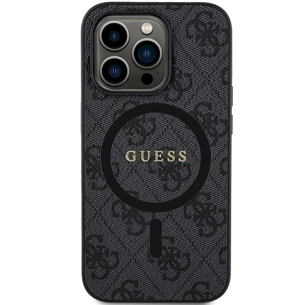 Originalus Guess dėklas 4G Collection Leather Metal Logo MagSafeiPhone 14 Pro - Juodas 2