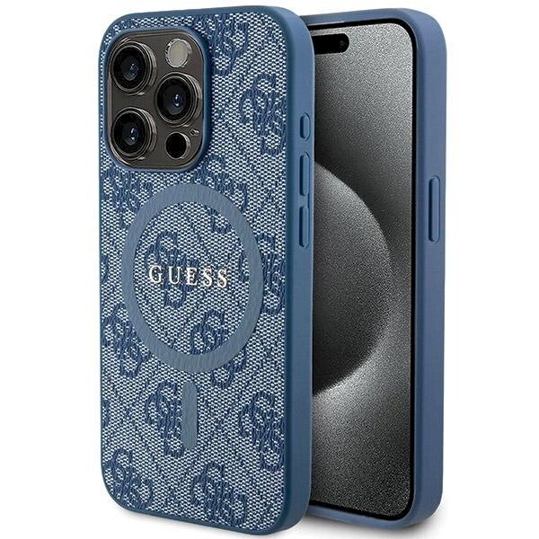 Originalus Guess dėklas 4G Collection Leather Metal Logo MagSafeiPhone 14 Pro - Mėlynas Originalus Guess dėklas 4G Collection Leather Metal Logo MagSafeiPhone 14 Pro - Mėlynas