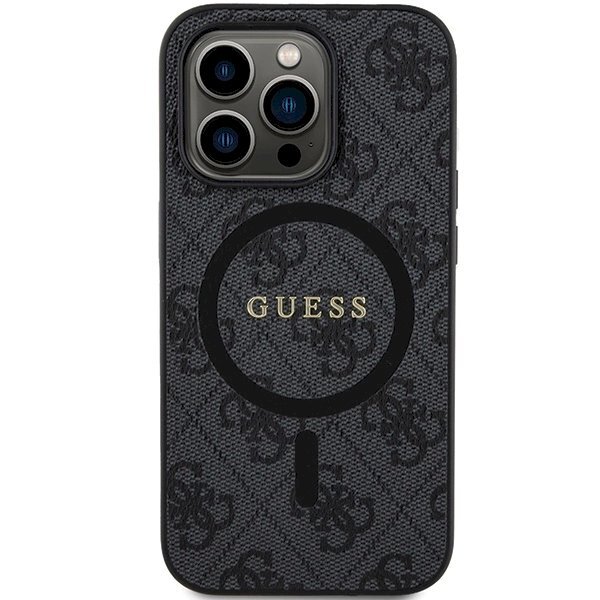 iPhone 14 Pro Max dėklas Guess 4G Collection Leather Metal Logo su MagSafe – juodas 2