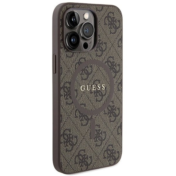 Originalus Guess dėklas 4G Collection Leather Metal Logo MagSafeiPhone 14 Pro Max - Rudas 3 Originalus Guess dėklas 4G Collection Leather Metal Logo MagSafeiPhone 14 Pro Max - Rudas 3