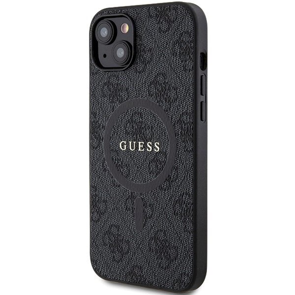 iPhone 14/15/13 dėklas Guess 4G Collection iš odos su metaliniu logotipu ir MagSafe – juodas 1 iPhone 14/15/13 dėklas Guess 4G Collection iš odos su metaliniu logotipu ir MagSafe – juodas 1