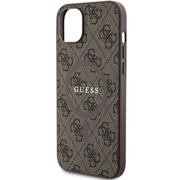 Guess 4G Collection Leather Metal Logo MagSafe Dėklas iPhone 14/15/13 - Rudas 5 Guess 4G Collection Leather Metal Logo MagSafe Dėklas iPhone 14/15/13 - Rudas 5
