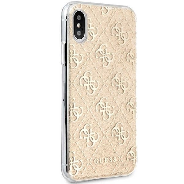 Guess 4G Glitter iPhone X/Xs Dėklas - Auksinis 5