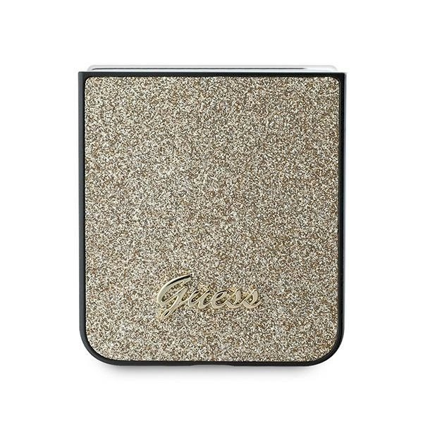 Guess 4G Glitter Script Dėklas Samsung Galaxy Z Flip 6 - auksinis 3 Guess 4G Glitter Script Dėklas Samsung Galaxy Z Flip 6 - auksinis 3