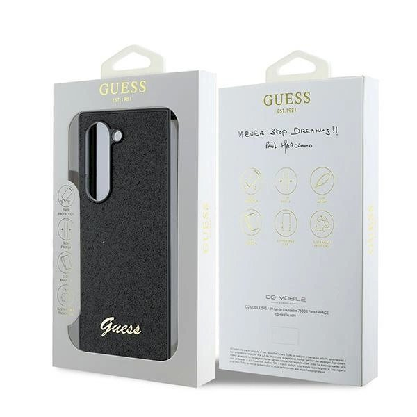 Guess 4G Glitter Script Dėklas skirtas Samsung Galaxy Z Fold 6 - Juodas 6