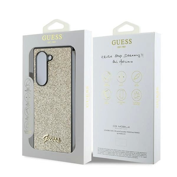 Guess 4G Glitter Script Dėklas Samsung Galaxy Z Fold 6 - auksinis 6 Guess 4G Glitter Script Dėklas Samsung Galaxy Z Fold 6 - auksinis 6