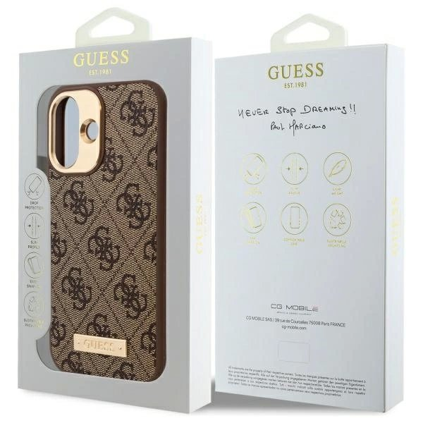 iPhone 16 – Guess 4G Logo Plate MagSafe dėklas - Rudas 7 iPhone 16 – Guess 4G Logo Plate MagSafe dėklas - Rudas 7