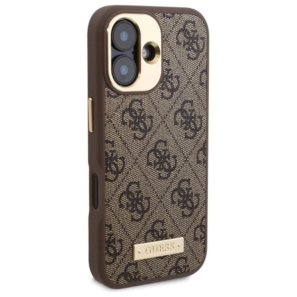 iPhone 16 Plus – Guess 4G Logo Plate MagSafe dėklas - Rudas 3 iPhone 16 Plus – Guess 4G Logo Plate MagSafe dėklas - Rudas 3