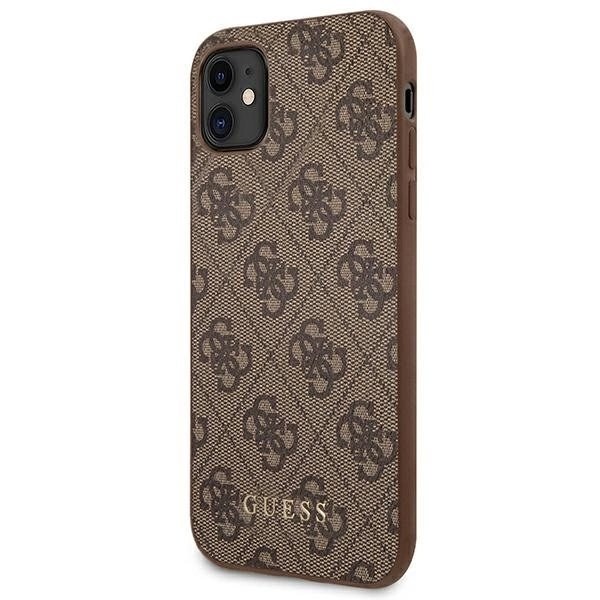 Guess 4G Metal GOLD LOGO Dėklas skirtas iPhone 11 / Xr 6.1" - Rudas 1
