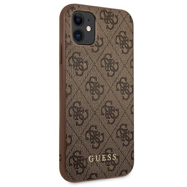 Guess 4G Metal GOLD LOGO Dėklas skirtas iPhone 11 / Xr 6.1" - Rudas 3 Guess 4G Metal GOLD LOGO Dėklas skirtas iPhone 11 / Xr 6.1" - Rudas 3