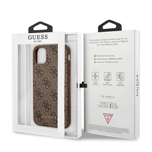 Guess 4G Metal GOLD LOGO Dėklas skirtas iPhone 11 / Xr 6.1" - Rudas 7