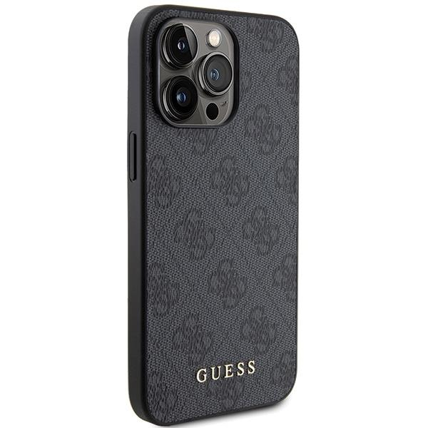 Dėklas Guess 4G Metal Auksinis Logo iPhone 15 Pro Max - Pilkas 3 Dėklas Guess 4G Metal Auksinis Logo iPhone 15 Pro Max - Pilkas 3