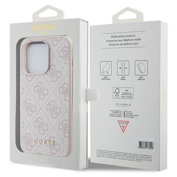 Dėklas Guess 4G Metal Auksinis Logo iPhone 15 Pro - Rožinis 7 Dėklas Guess 4G Metal Auksinis Logo iPhone 15 Pro - Rožinis 7