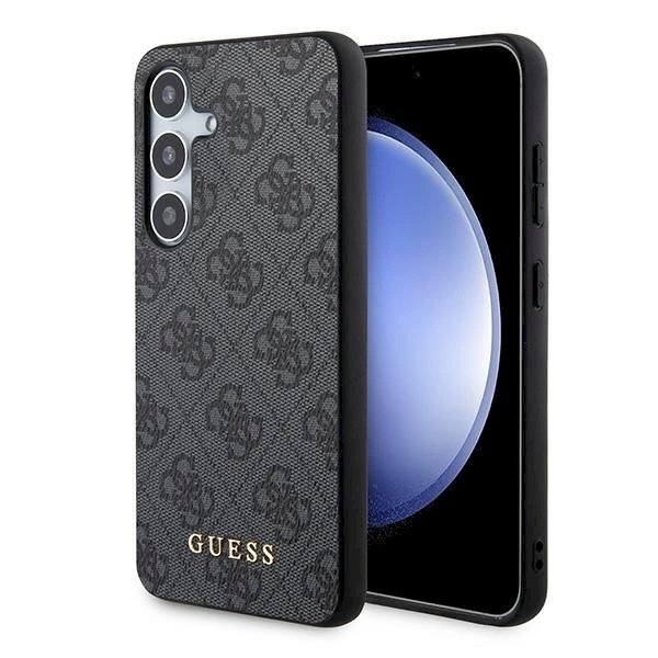 Guess 4G Metal Gold Logo Dėklas Samsung Galaxy S24 - Juodas Guess 4G Metal Gold Logo Dėklas Samsung Galaxy S24 - Juodas