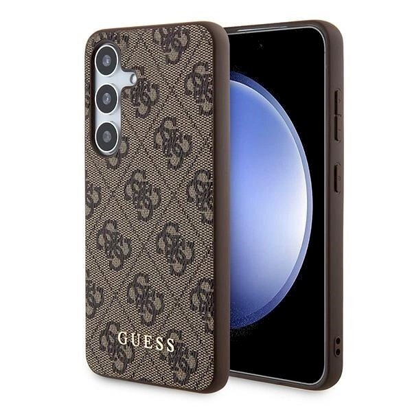Guess 4G Metal Gold Logo Dėklas Samsung Galaxy S24 - Rudas Guess 4G Metal Gold Logo Dėklas Samsung Galaxy S24 - Rudas