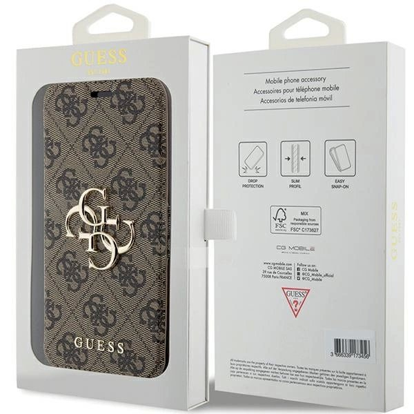 Guess 4G Metal Logo Dėklas iPhone 15 Pro Max - rudas 6 Guess 4G Metal Logo Dėklas iPhone 15 Pro Max - rudas 6