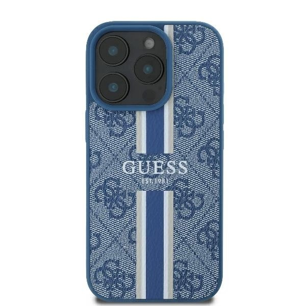 iPhone 16 Pro – Guess 4G Printed Stripes MagSafe dėklas - Mėlynas 2