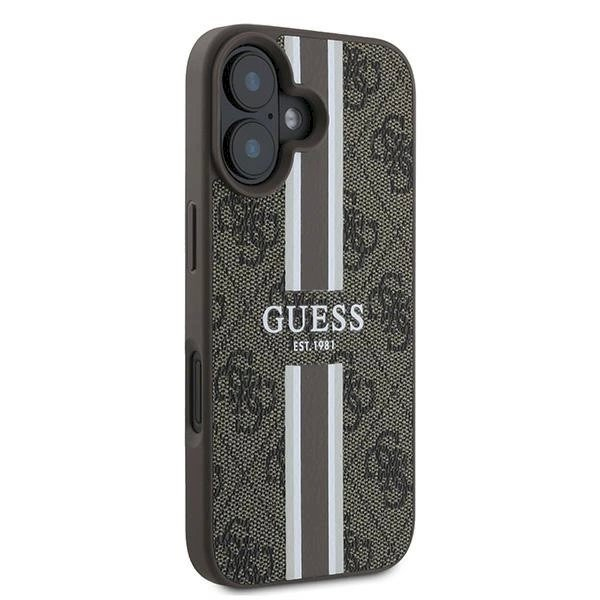 Guess 4G Printed Stripes MagSafe iPhone 16 Plus Dėklas - rudas 3 Guess 4G Printed Stripes MagSafe iPhone 16 Plus Dėklas - rudas 3