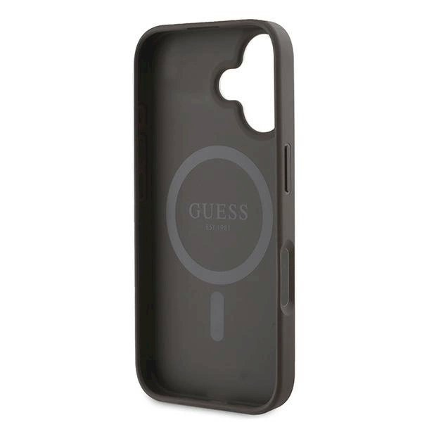 Guess 4G Printed Stripes MagSafe iPhone 16 Plus Dėklas - rudas 6 Guess 4G Printed Stripes MagSafe iPhone 16 Plus Dėklas - rudas 6