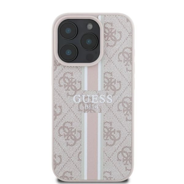 Guess 4G Printed Stripes MagSafe iPhone 16 Pro dėklas - rožinis 2