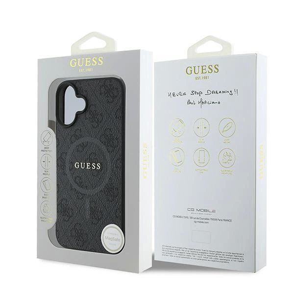 Guess 4G Ring Classic Logo MagSafe Dėklas iPhone 16 Plus - juodas 7 Guess 4G Ring Classic Logo MagSafe Dėklas iPhone 16 Plus - juodas 7