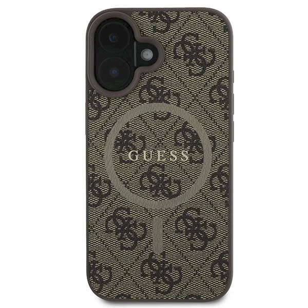 Guess 4G Ring Classic Logo MagSafe iPhone 16 Plus Dėklas - rudas 2 Guess 4G Ring Classic Logo MagSafe iPhone 16 Plus Dėklas - rudas 2