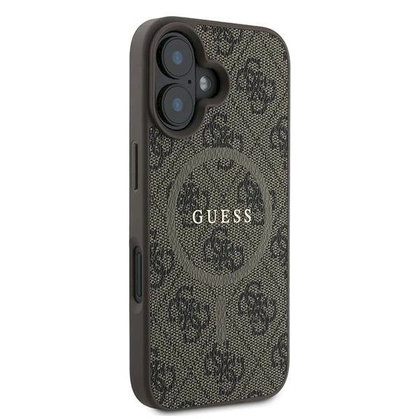 Guess 4G Ring Classic Logo MagSafe iPhone 16 Plus Dėklas - rudas 3 Guess 4G Ring Classic Logo MagSafe iPhone 16 Plus Dėklas - rudas 3